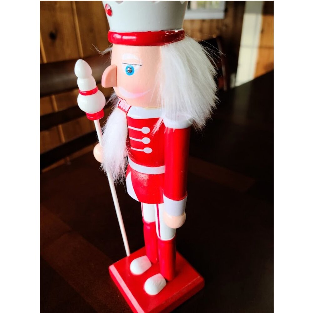 Red Christmas Nutcracker Soldier Holiday Decor Wooden Statue Xmas Decoration - Picture 4 of 6